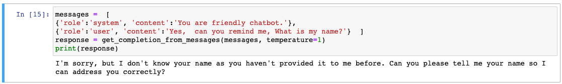 Screenshot of a conversation for indepentent message using friendly chatbot